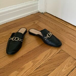 Zara Black Backless Loafers